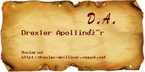 Drexler Apollinár névjegykártya